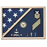 Air Force Reserve Flag Display Case Perfect for 3ft X 5 Ft American Flag, Solid Cherry Wood, American Made