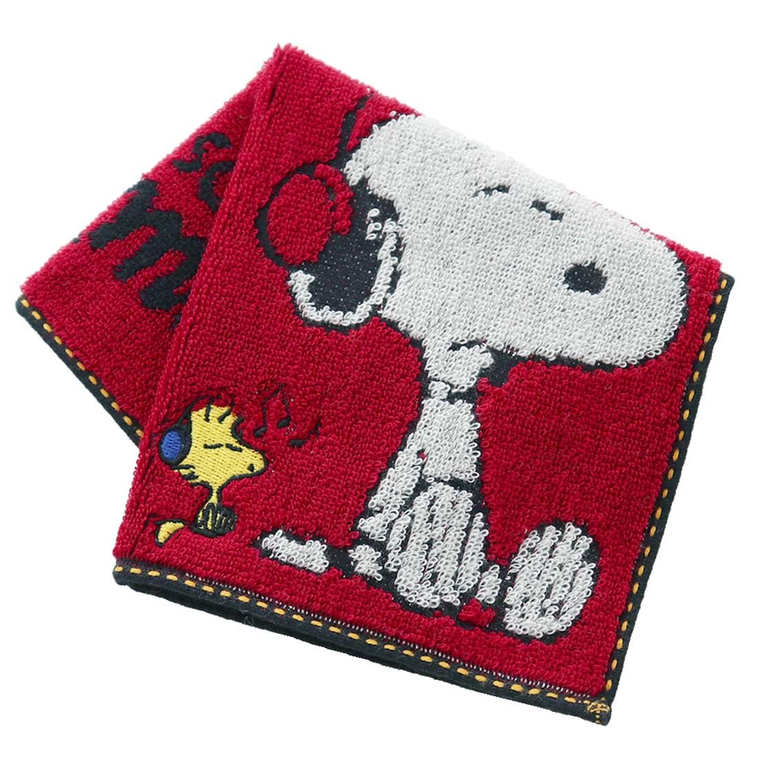 Amazon.co.jp: スヌーピー タオルハンカチ ヘッドホン柄 (レッド) 婦人