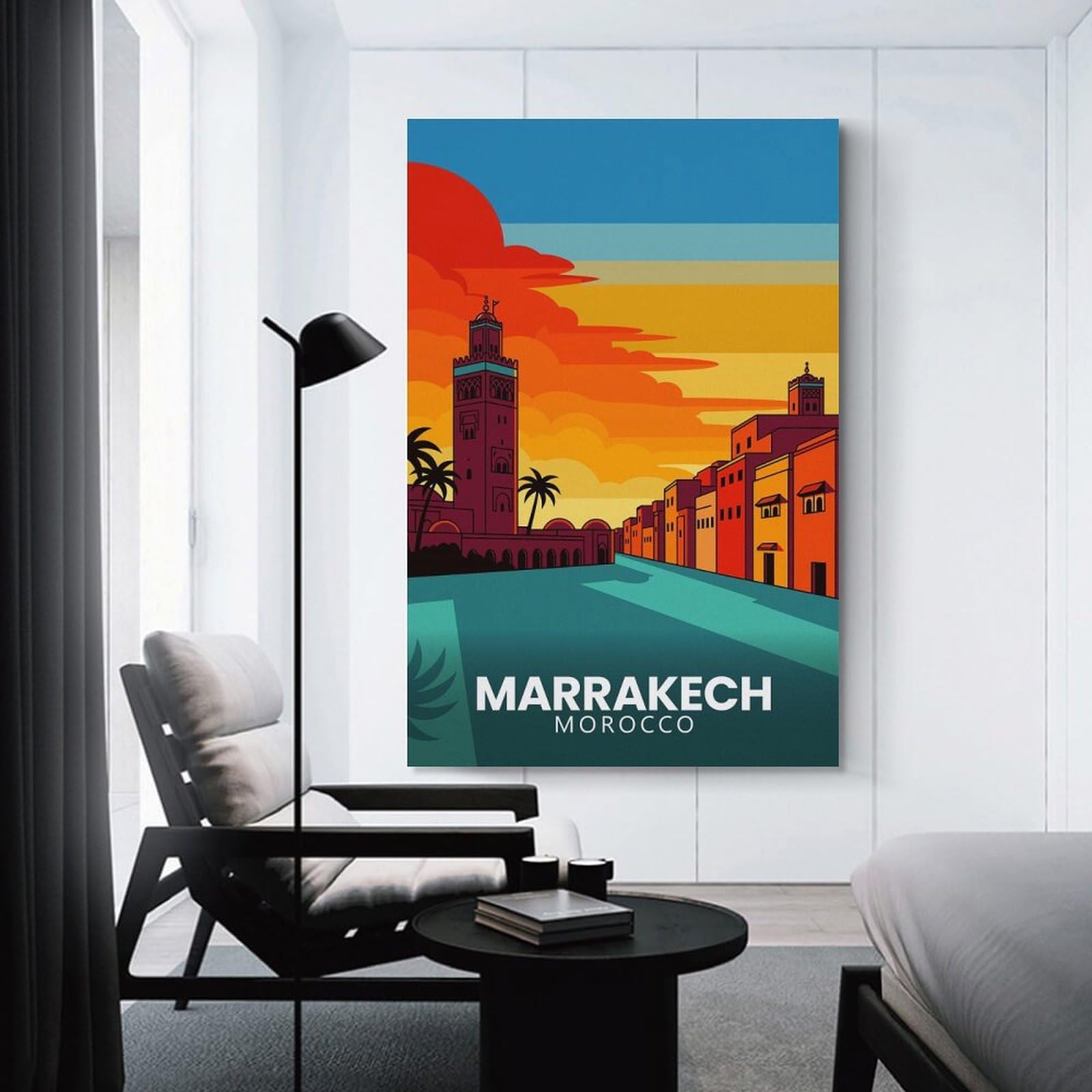 Junmoney Marrakech, Morocco Travel (4) Canvas Wall Decor, 20x30inch(50x75cm), for Lounge Decor, Bedroom Walls Or Flats, Eye Catching Artwork for Blank Walls