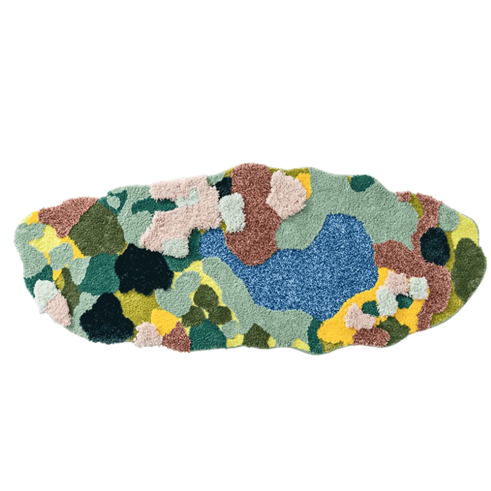 Tapis en polyester à poils longs irrégulier et grand format doux