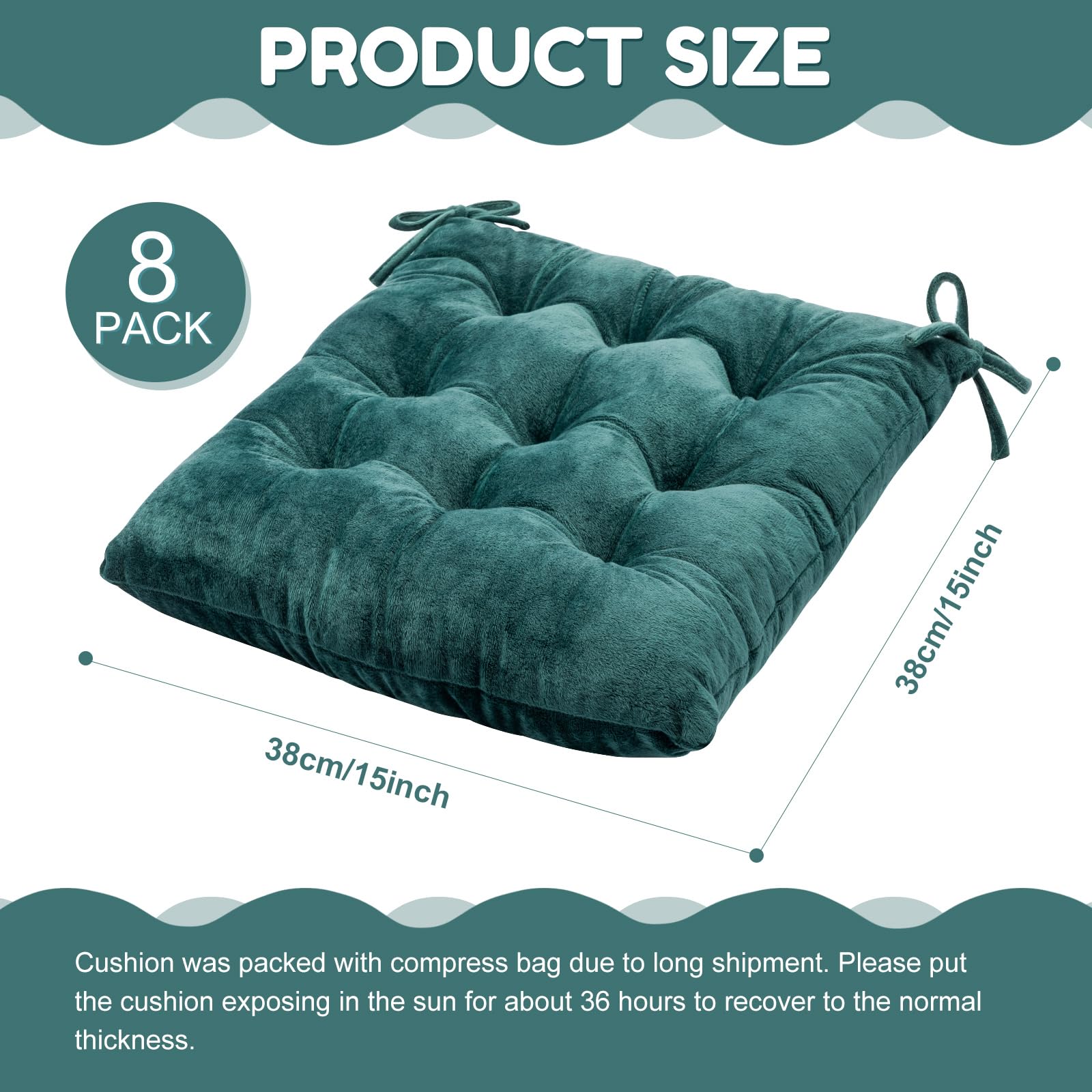 Qunclay Set of 8 Halloween Chair Cushions 15 x 15 Inch Dining Chairs Pads Patio Square Cushions