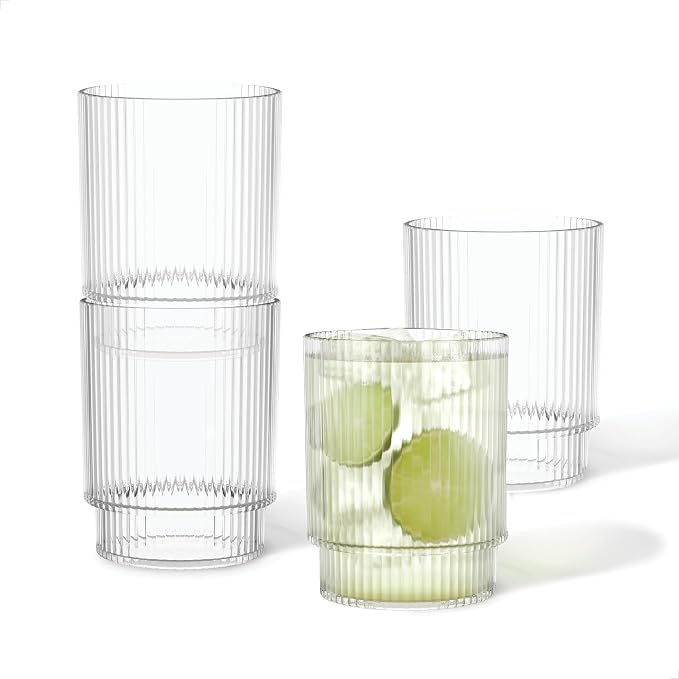 12oz Fluted Tumbler, Set OF 4