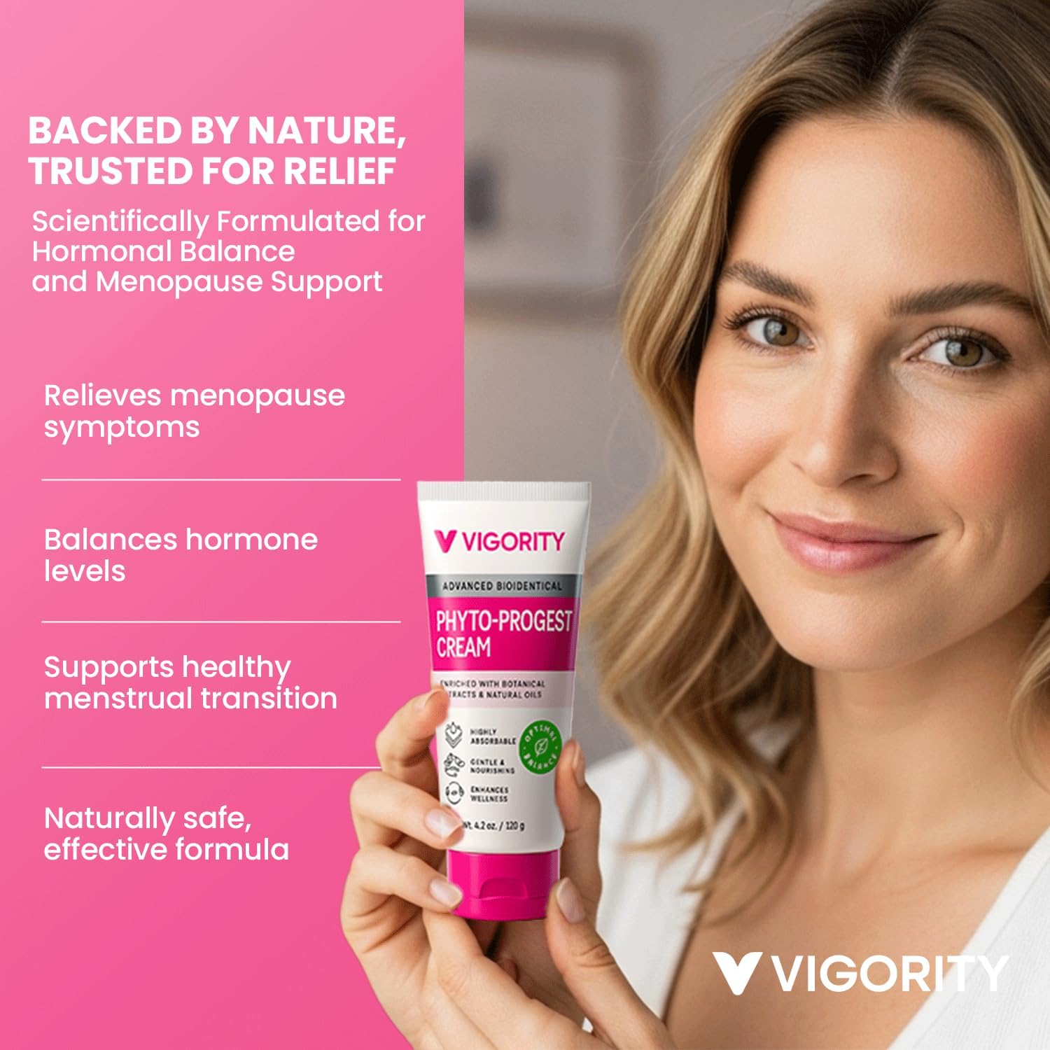 Vigority Phyto-Progest Cream for Women – Botanical Balance & Hydration Support – Gentle, Nourishing, and Fast-Absorbing Formula