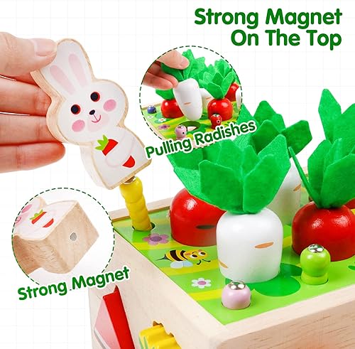 Miniatura 4 de Juguetes Montessori para niños pequeños, regalos para bebés y niñas de 2, 3, 4 años, juego de cosecha de zanahoria, auto de clasificación de formas