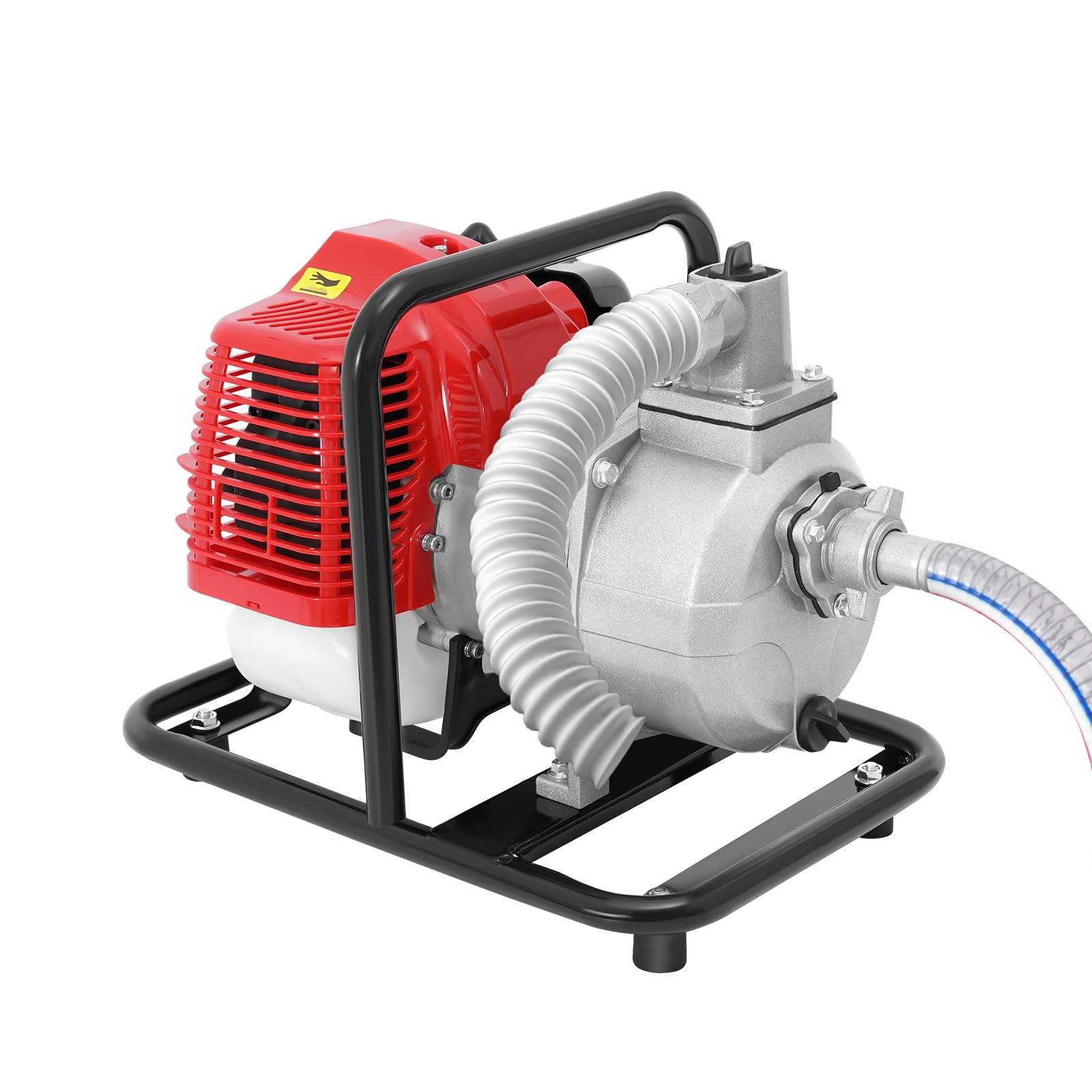 HeinaTond 2-Stroke Petrol Water Pump 43cc 1.7HP Gasoline Engine Portable High Flow 10m³/h Water Transfer Pump for Irrigation, Flood Drainage, Lawn Care, Pool Maintenanc (Red Water Pump)