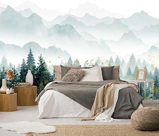 Hazy Forest Gold Flecks Mural