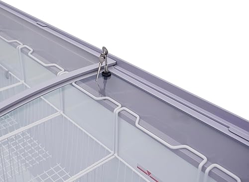 Vista 25 de KoolMore - Vitrina comercial para congelador de helados MCF-6C, congelador superior de vidrio con 2 cestas de almacenamiento y tapa deslizante