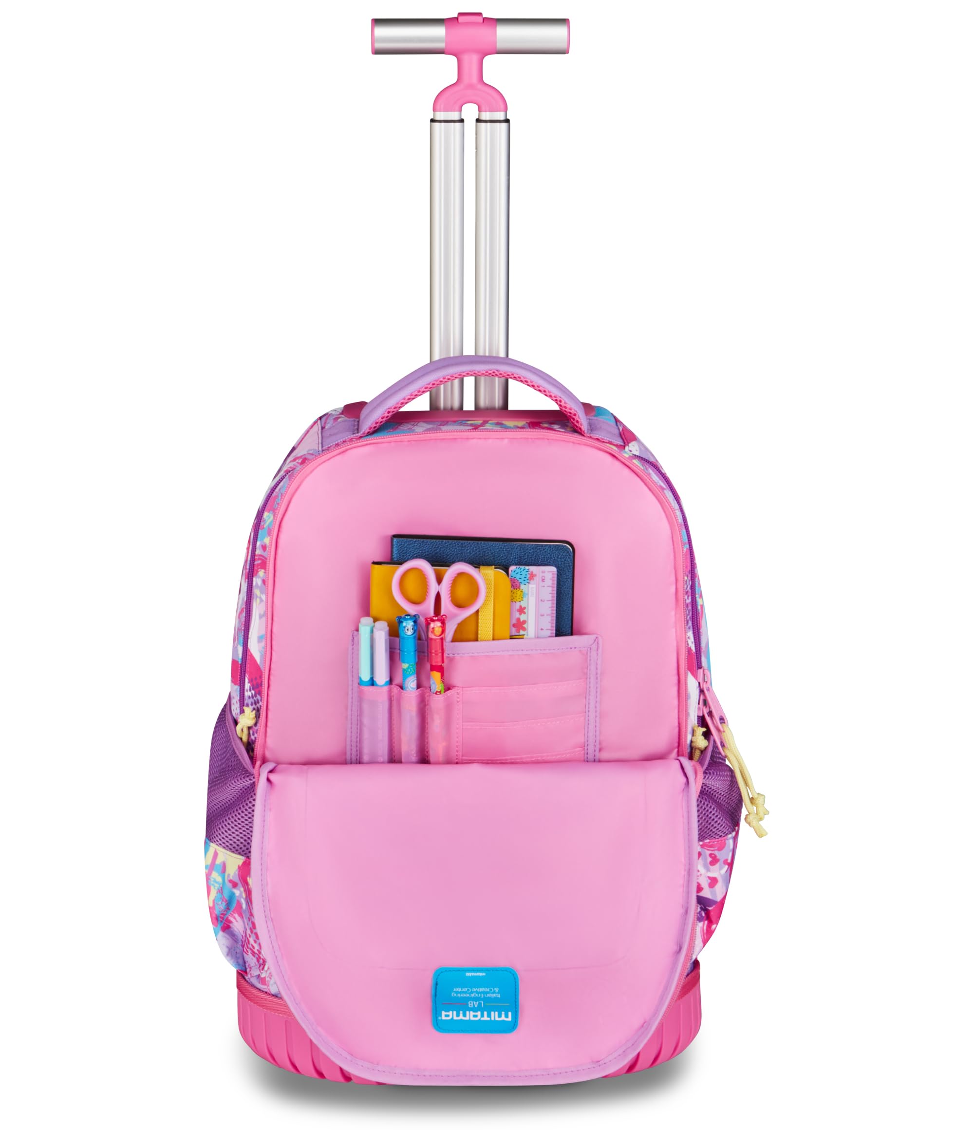 Mitama Zaino Trolley Run Maxi Rainbow, Spallacci a scomparsa, Bambini e Bambine, Tasca Porta Borraccia, Doppio uso, viola