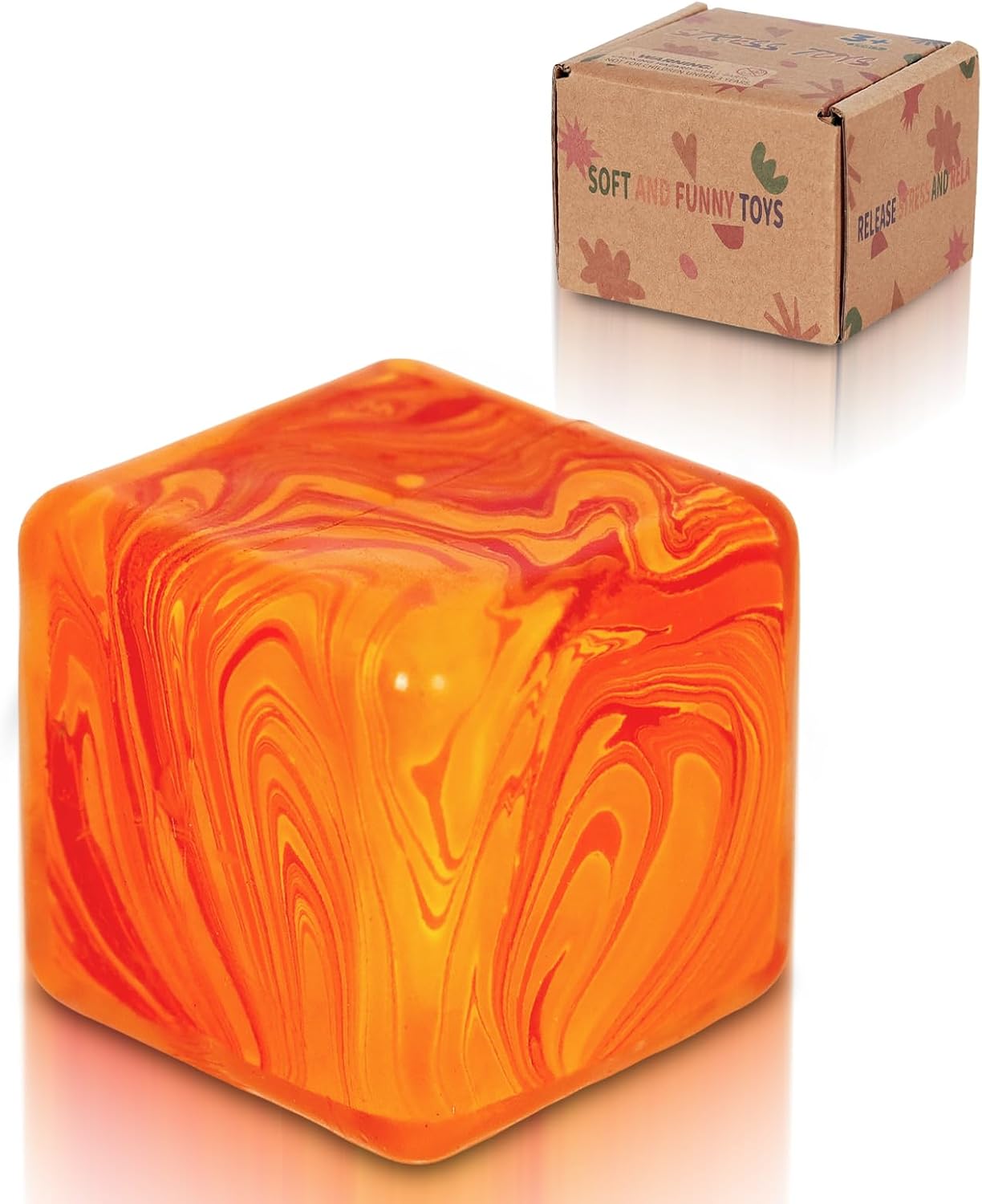 1.97 Inches 5cm Wave Texture Stress Cube for Adults and Kids, Smooth Pattern Squishy Cube, Slow Rise Sensory Fidget Toy for Stress Relief Focus and Hand Relaxation Safe for Ages 3+ (Green)
