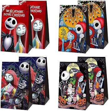 fancigo 12Pcs Nightmare Party Gift Bags Goodie Bags for Nightmare Birthday Decorations Party Supplies