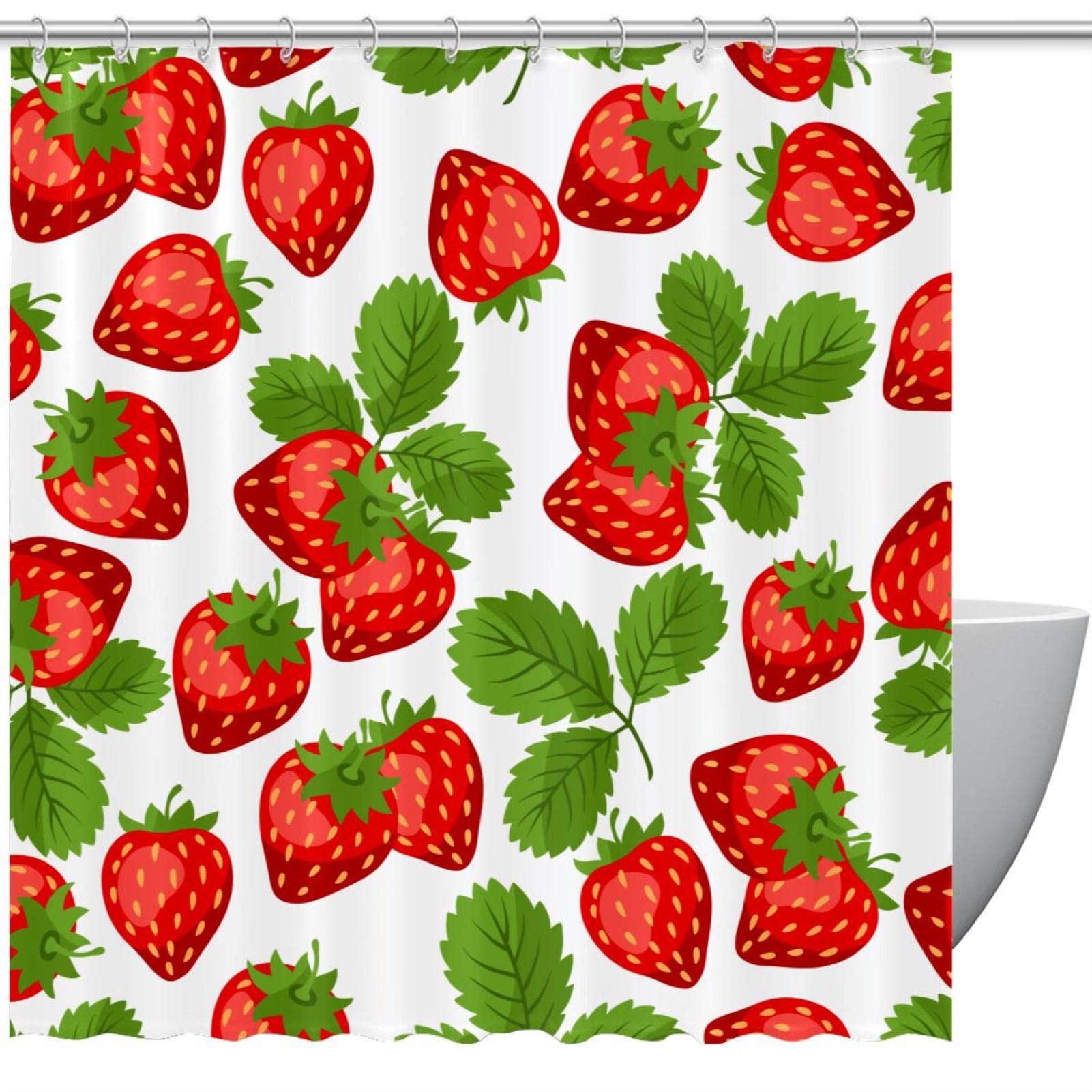 Rideau de douche imperméable et coloré motif fruits tropicaux 183 cm