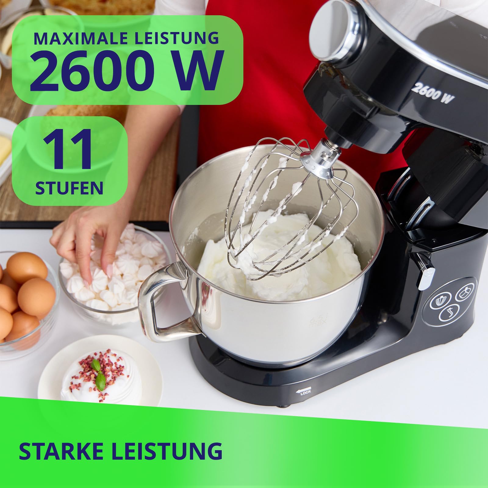 MPM Robot da cucina MRK-22, 2600 W max, 6,5 l, funzione riscaldamento fino
