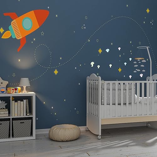 Miniatura 4 de LUOZZY 36 calcomanías de hongos que brillan en la oscuridad, calcomanías de pared luminosas para ventana para decoración de habitaciones