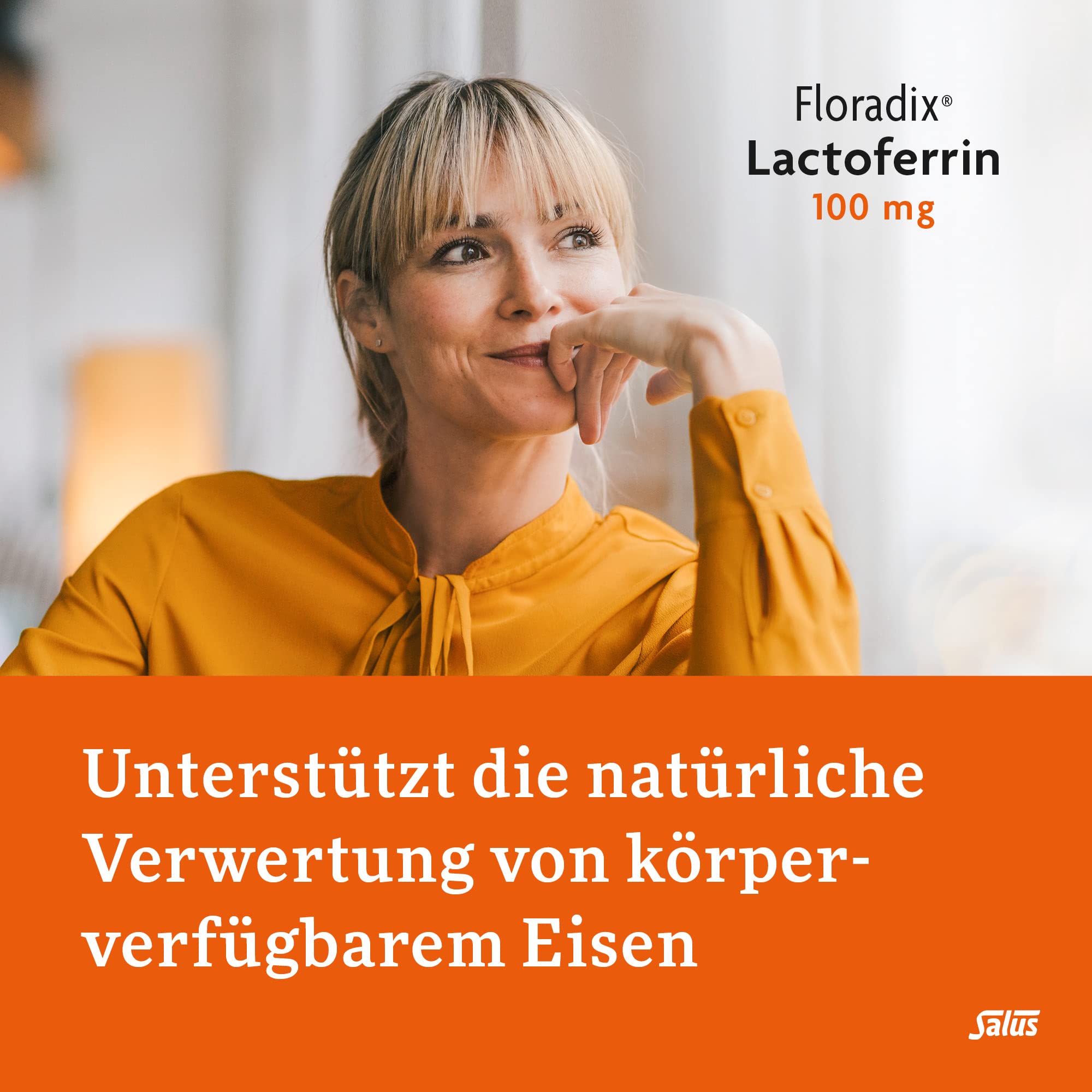 Salus Floradix Lactoferrin 100 mg - 1x 30 Kapseln (9,7 g) - zum Diätmanagement bei diagnostizierter Eisenmangelanämie einschließlich entzündungsbedingter Formen - vegetarisch
