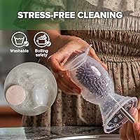 Vista 7 de Haakaa Extractor de leche manual con base de 4 fl oz/3.4 fl oz+tapa (rubor), Gen.2 Rosa (Blush)