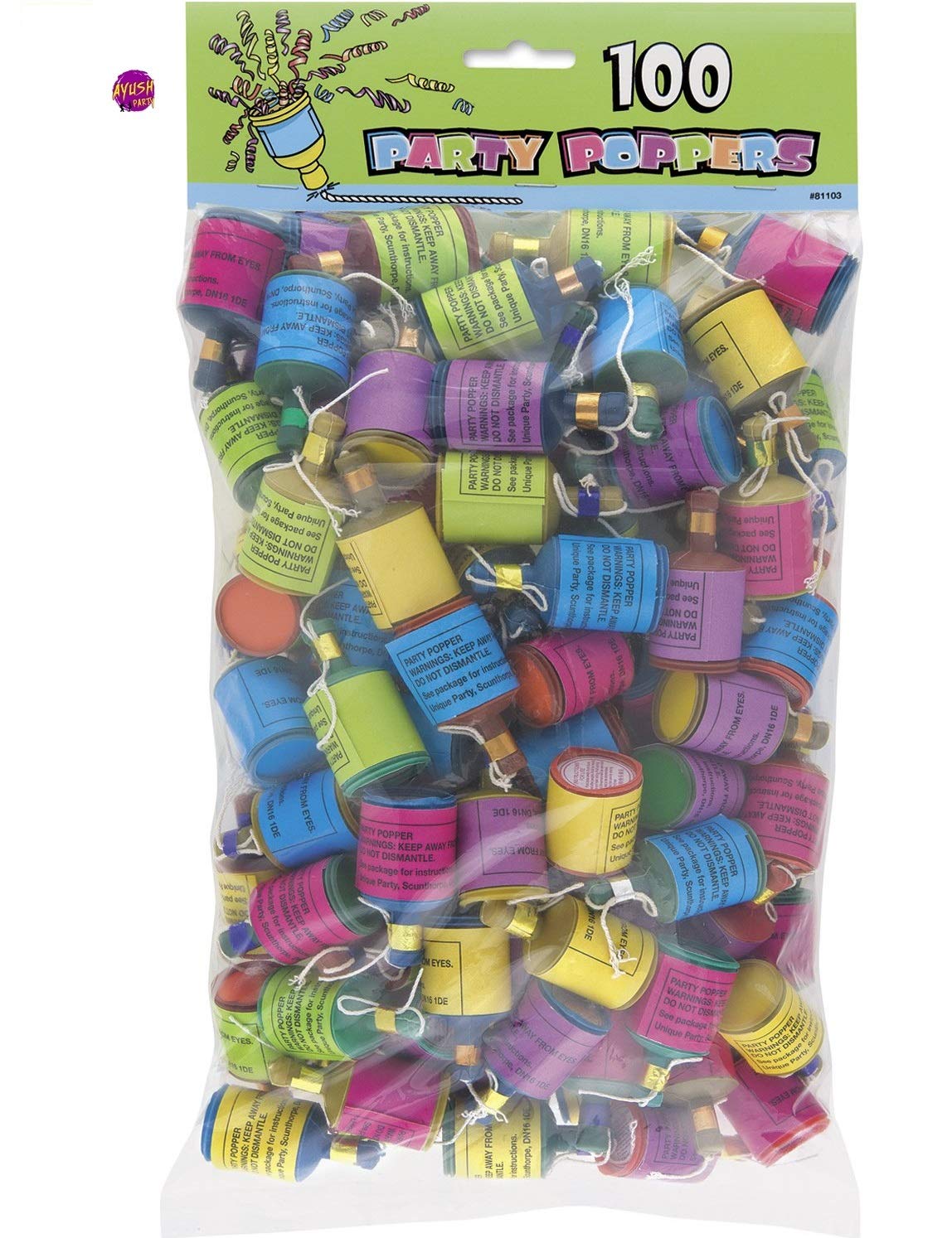 Ayush party Poppers, Pack of 100