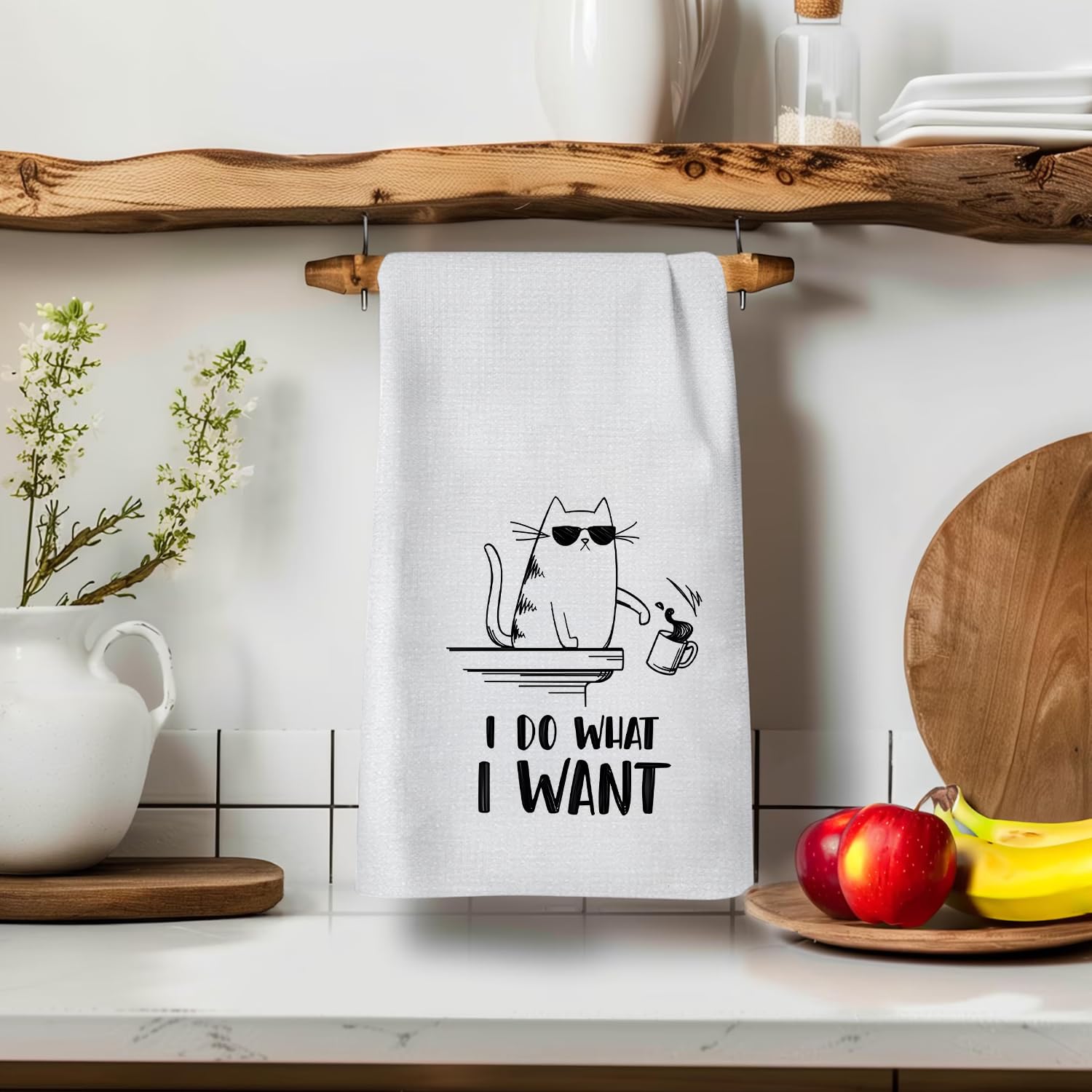I Do What I Want - Toallas de cocina divertidas para gatos, toallas de mano para gatos, paños de cocina, toallas de gato para amantes de los gatos, regalos de gatos para mujeres, regalos divertidos