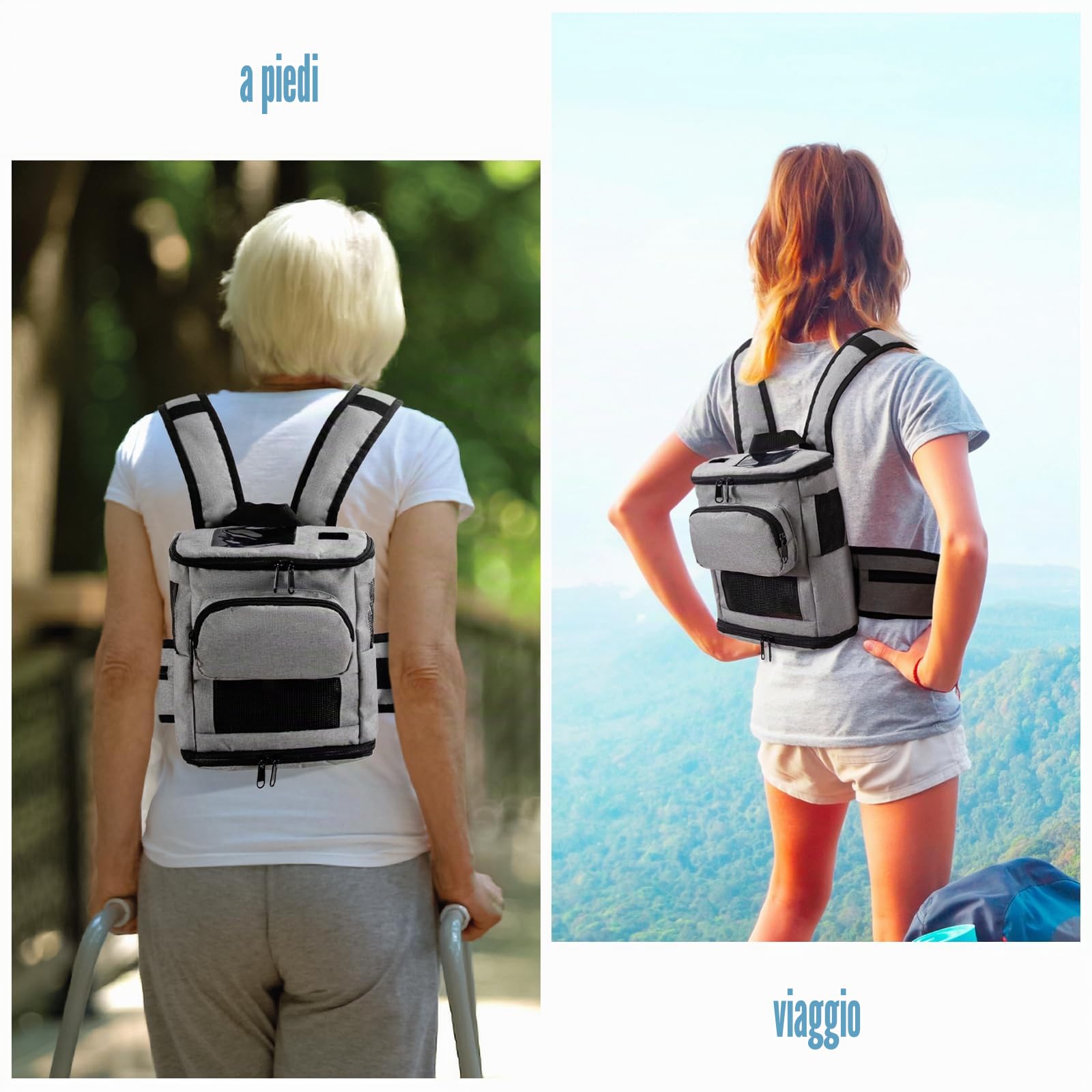 Zaino per dispositivo di ossigenoterapia, zaino portatile per concentratore di ossigeno compatibile con Inogen One G5 e Inogen One Rove 6, borsa da viaggio per dispositivo di ossigenoterapia portatile