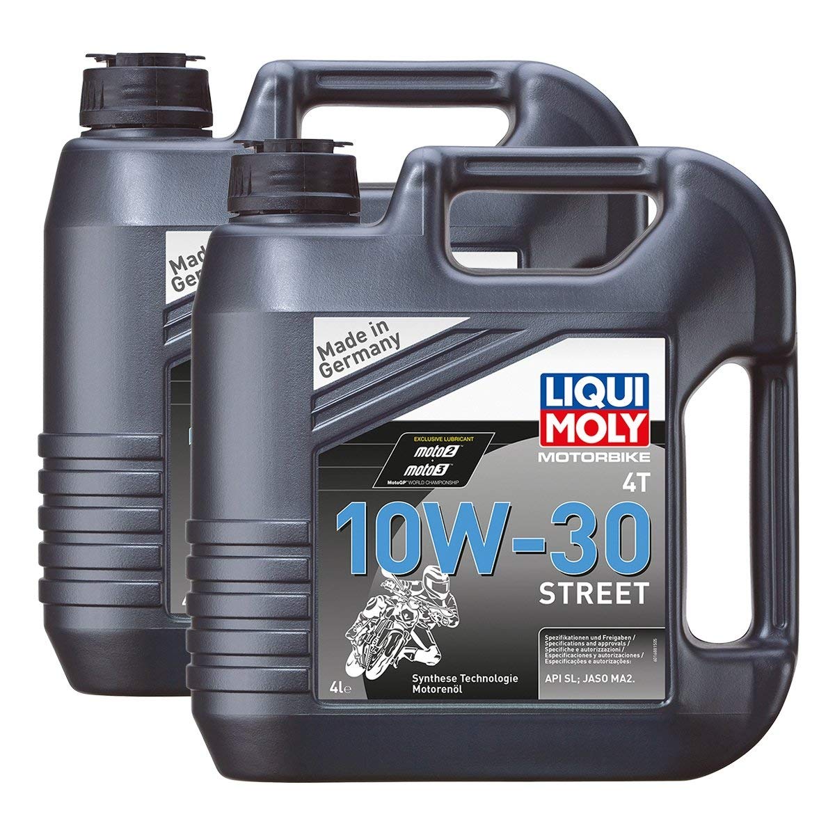 2x LIQUI MOLY 1688 Motorrad 4T Synth Sport Motorbike Street Race 4L