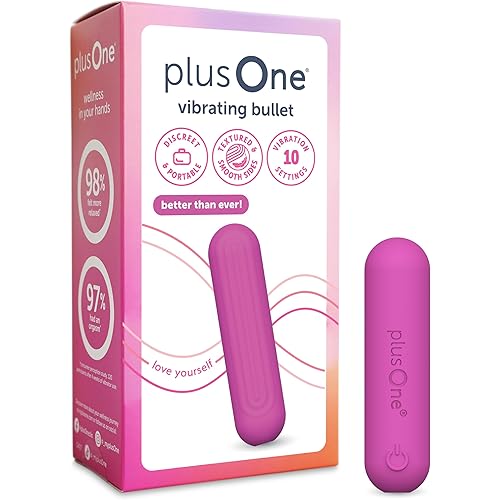 plusOne Bullet Vibrator for Women, Mini Vibrator Made of Body-Safe Silicone, Fully Waterproof, USB Rechargeable, Sex Toy Personal Massager with 10 Vibration Settings, Dark Pink
