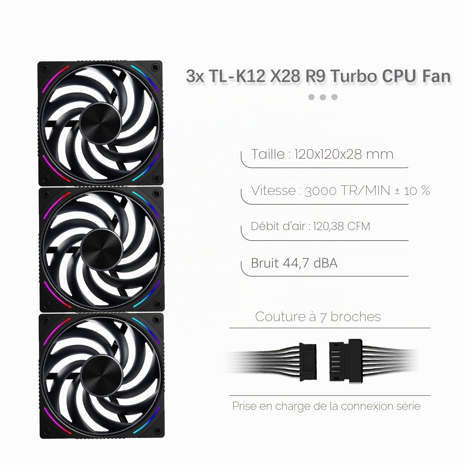 TR Thermalright Wonder Vision 360 Turbo ARGB Refroidisseur de processeur liquide avec écran incurvé 3D de 6,67" avec résolution 2400 x 1080 magnétique, Aio, 360 mm pour AM5, LGA1851/1700 Noir