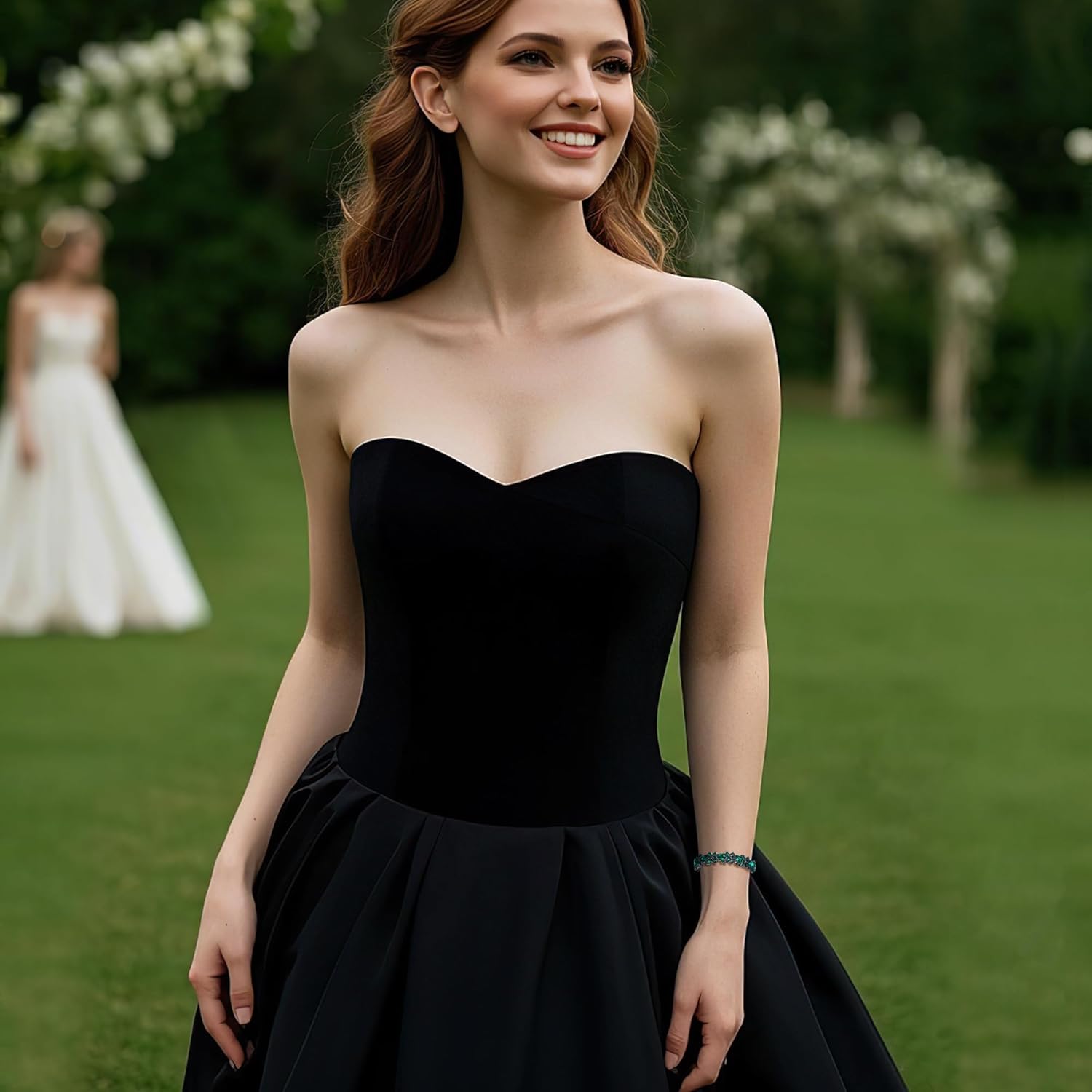 BriLove Wedding Bridal Bracelet Marquise-Shape Stretch Bangle for Women - Image 3