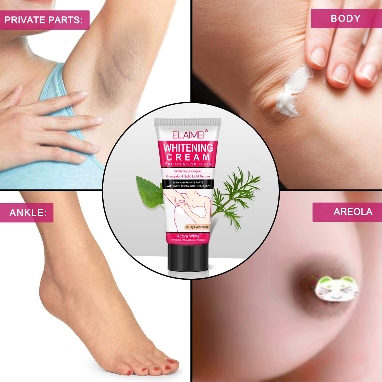 ELAIMEI Crema blanqueadora natural para piel oscura (2 unidades), crema  blanqueadora de axilas, cremas corporales, crema blanqueadora privada. :  Amazon.com.mx: Belleza