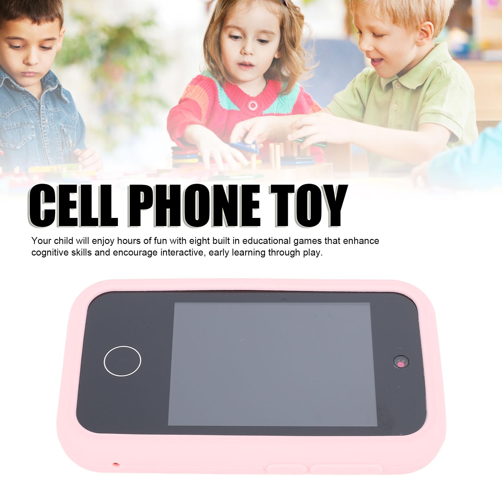 Smart Phone per bambini Touchscreen HD Doppia fotocamera 8 giochi Sicurezza di caduta Telefono cellulare per bambini Simpatico modello animale Regalo per le vacanze di compleanno