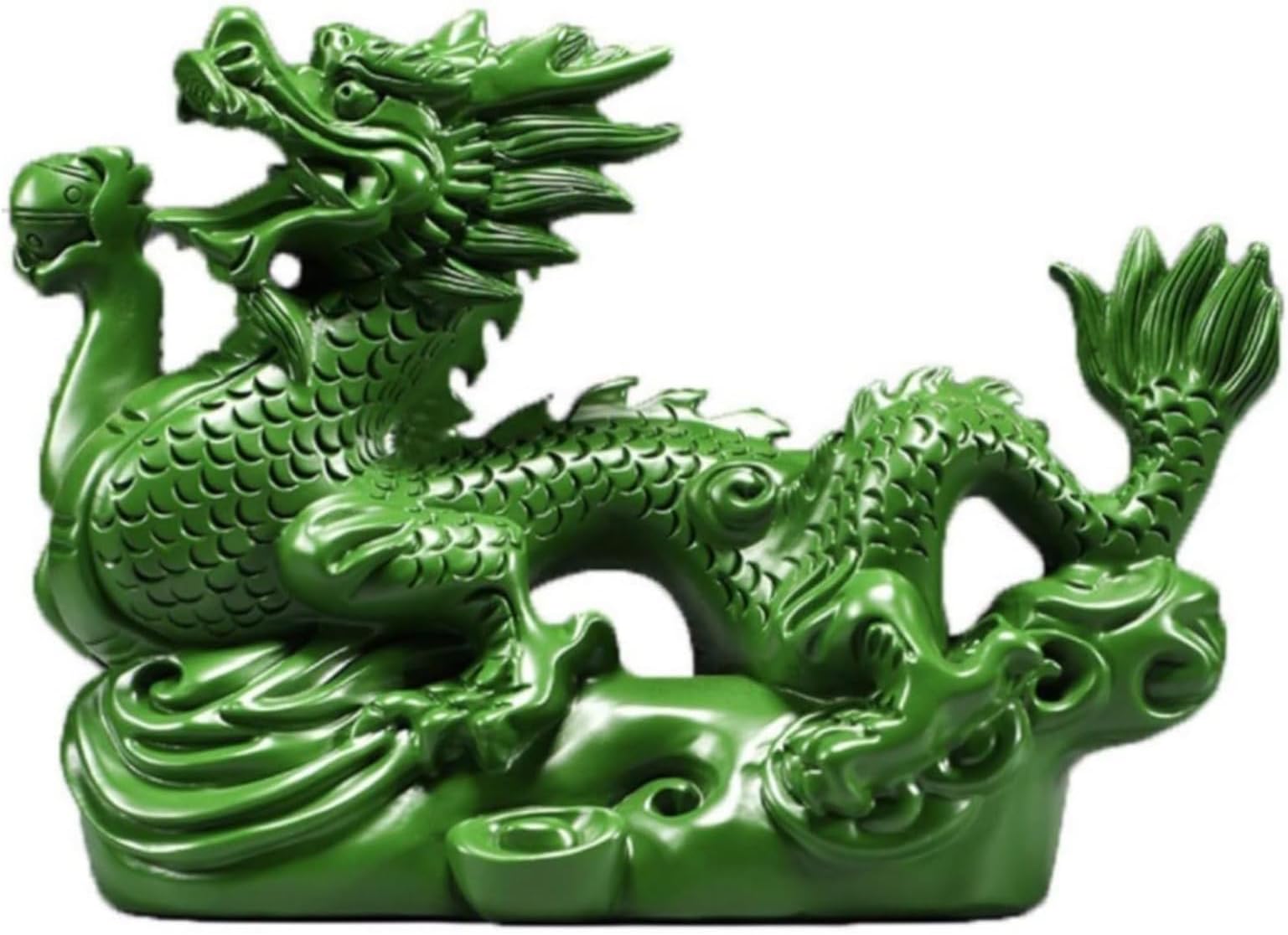 ChYoung Dragon Statue Wooden Chinese Feng Shui Dragon Figurines 2024 Year of The Dragon Gift Small Hand Carved Crafts Dragon Sculpture for Good Luck Success Wealth Office Home Tabletop Decor