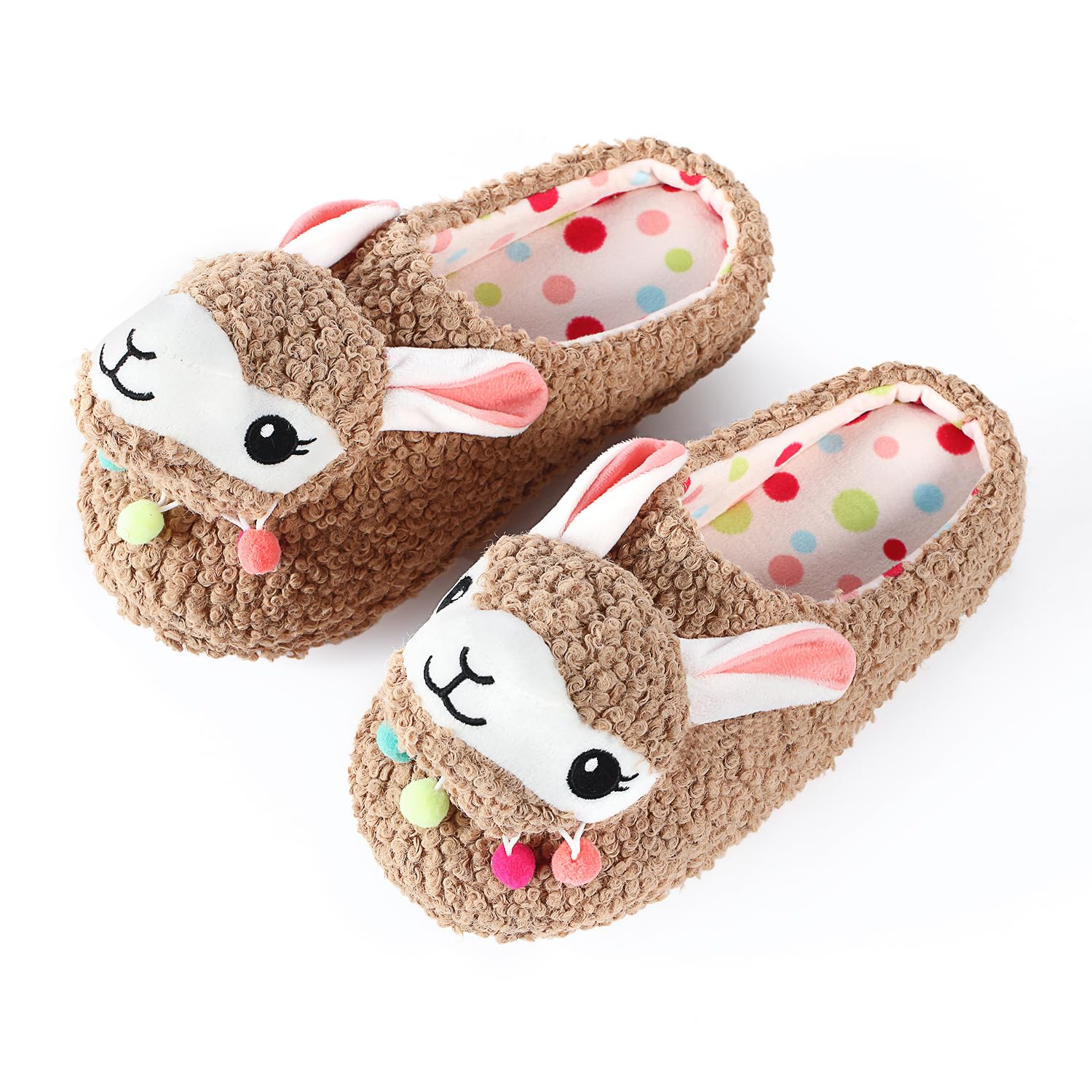Cute Animal Slippers - Soft, Funny Alpaca &amp; Llama Design, Memory Foam, Non-Slip, Warm Indoor Bedroom Slippers for Women &amp; Girls
