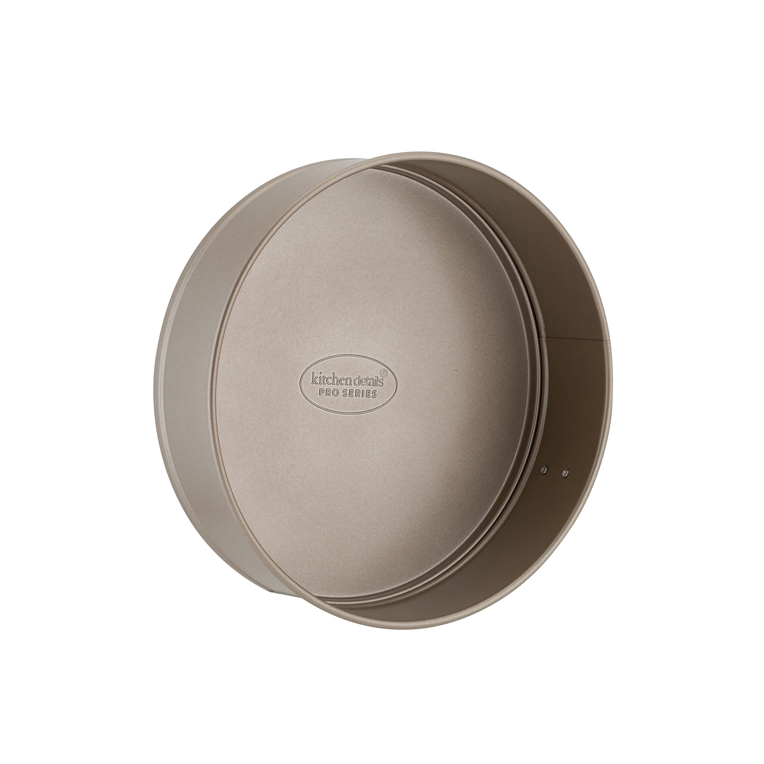 Kitchen Details Pro Series - Molde redondo de resorte de 9.5 pulgadas | Dimensiones: 9.5 x 2.7 pulgadas | Antiadherente | Calentamiento uniforme y dorado | Fácil liberación | Fácil de limpiar |