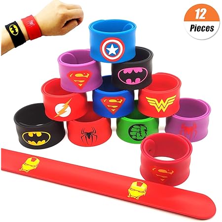 Yuchisx 12 Stucke Superhero Slap Bands Superheld Slap Armbander Band Ur Kinder Jungen Madchen Geburtstag Party Supplies Gefalligkeiten Geburtstag Weihnachten Geschenke Halloween Party Liefert Amazon De Spielzeug