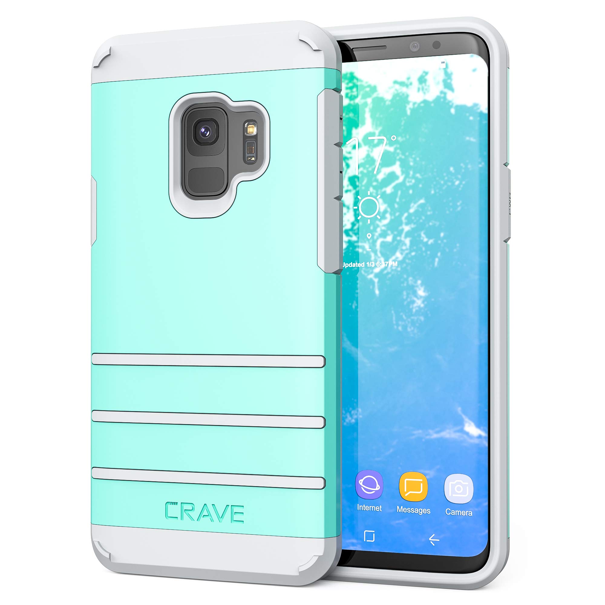 Crave S9 Case, Strong Guard Protection Series Case for Samsung Galaxy S9 - Mint/Grey