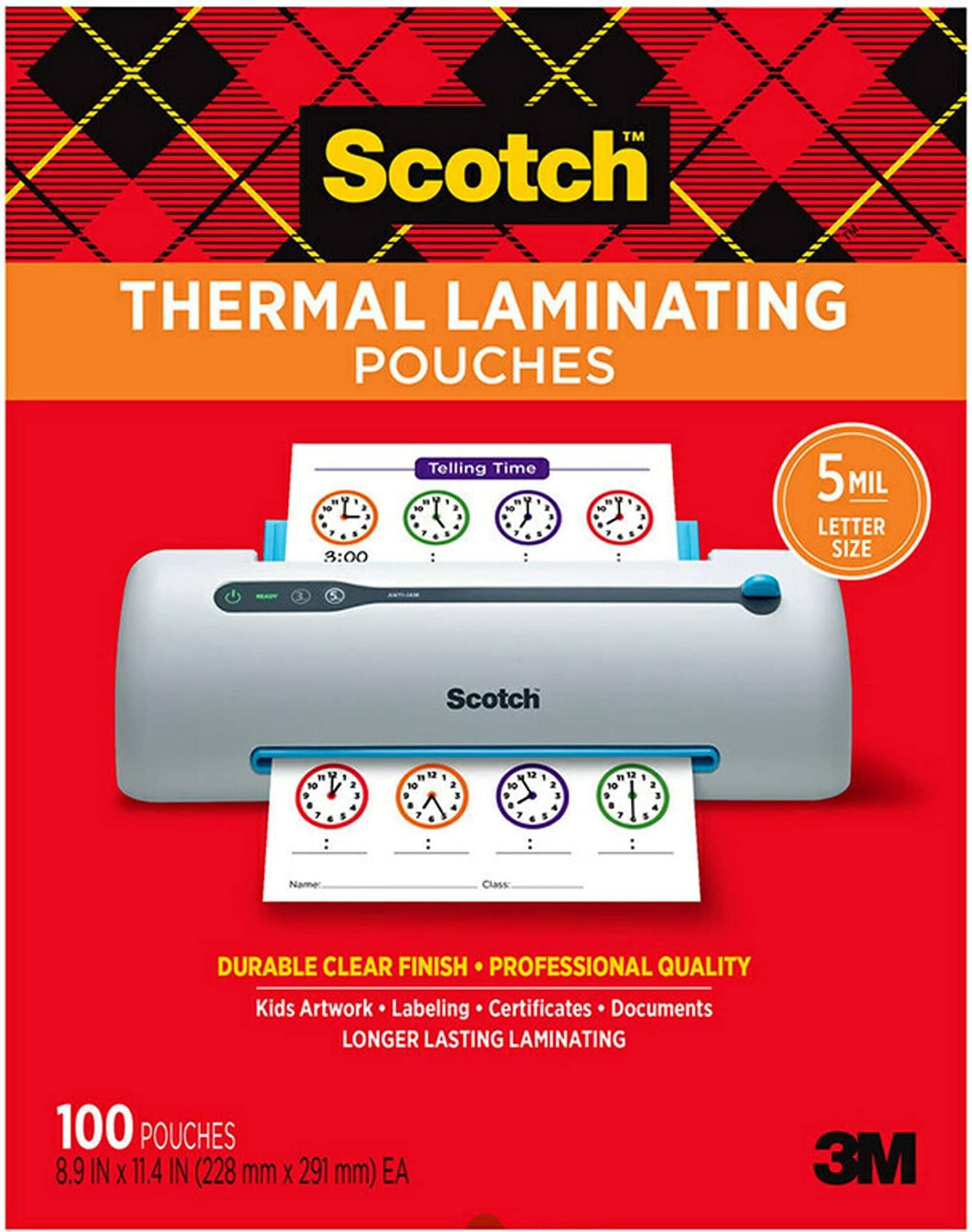 3M TP385450 Scotch Thermal Laminating Pouch Letter 8.