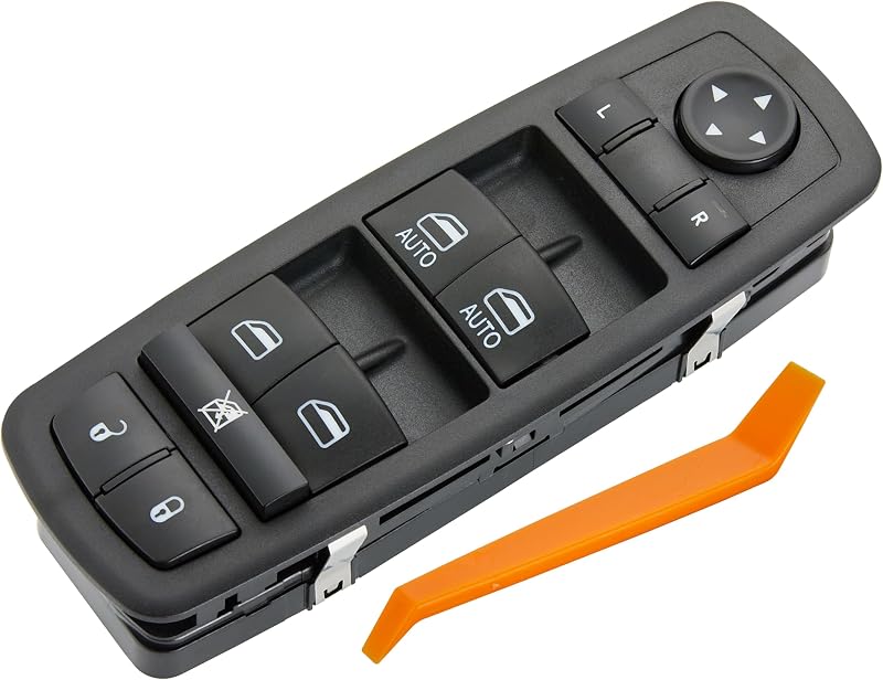 Interruptor mestre do vidro elétrico ZAPOSTS dianteiro esquerdo para Dodge Durango e Jeep Grand Cherokee 2016–2019 – LED azul