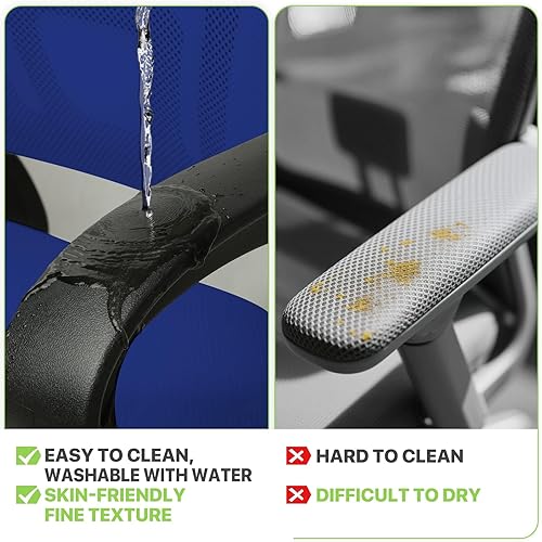 Miniatura 6 de Magshion Silla ergonómica de escritorio de oficina, silla de computadora de malla con respaldo medio, silla giratoria con respaldo transpirable y