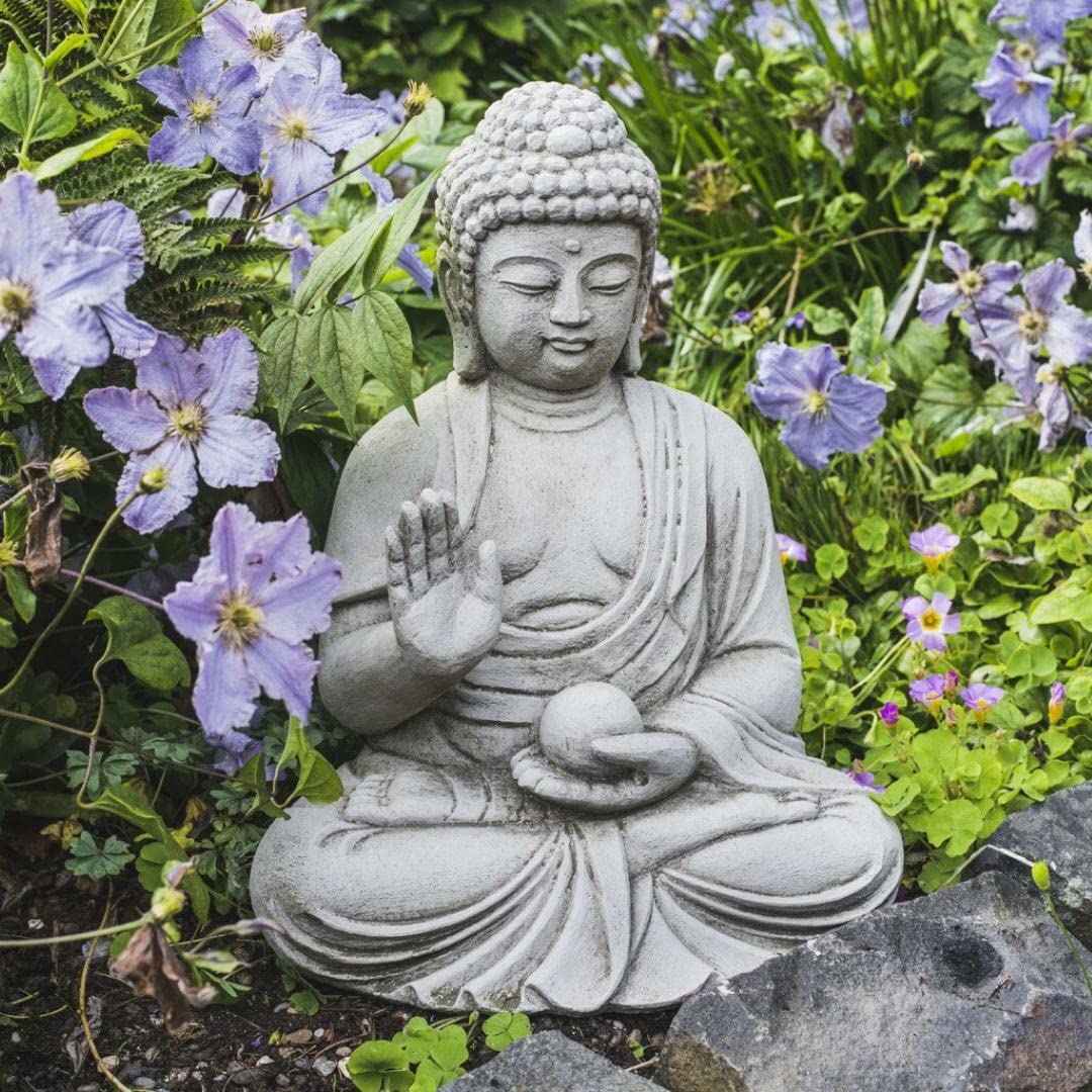 Medium Buddha With Ball In Hand Garden Statue from B&Q
