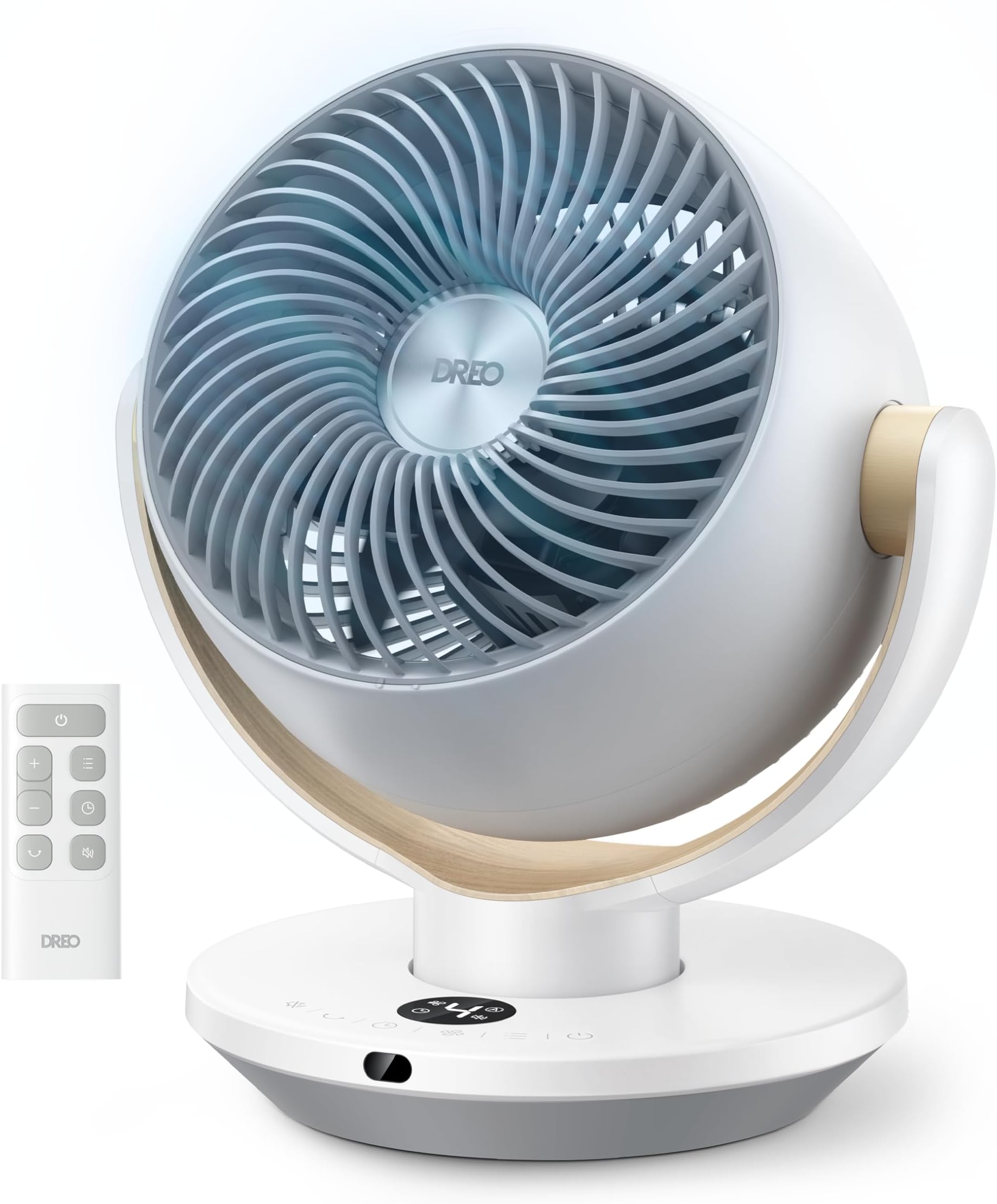 Dreo Fan for Bedroom, Desk Air Circulator Fans with Remote, 11 Inch Table Fan for Whole Room, 60ft Powerful Airflow, 120° Vertical Manual and 90° Oscillating, 4 Speeds, 8H Timer, 28dB Quiet, Home