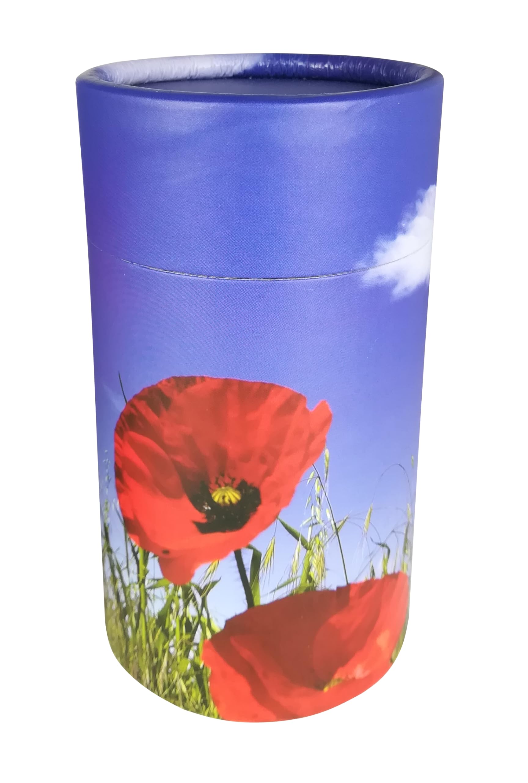 Poppy Scatter Tubes for Adult Ashes – Biodegradable Cardboard Cremation Urns (Extra Small)