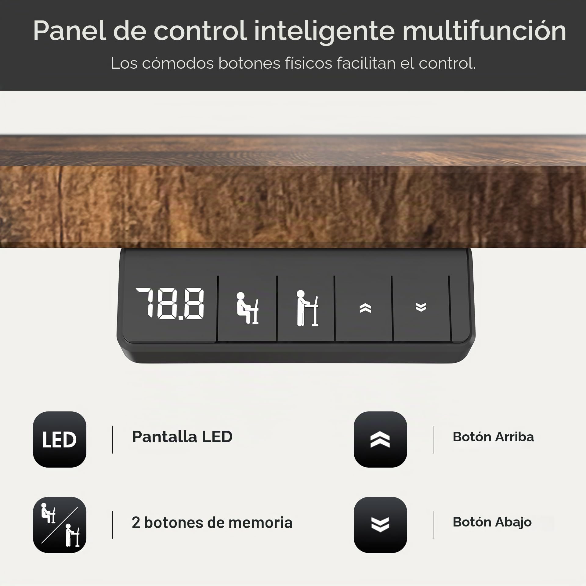 Escritorio eléctrico regulable en altura 160 x 60 cm, altura regulable con control de memoria y tecnología anticolisión, ruedas, tablero de empalme, marco negro/tablero de mesa marrón