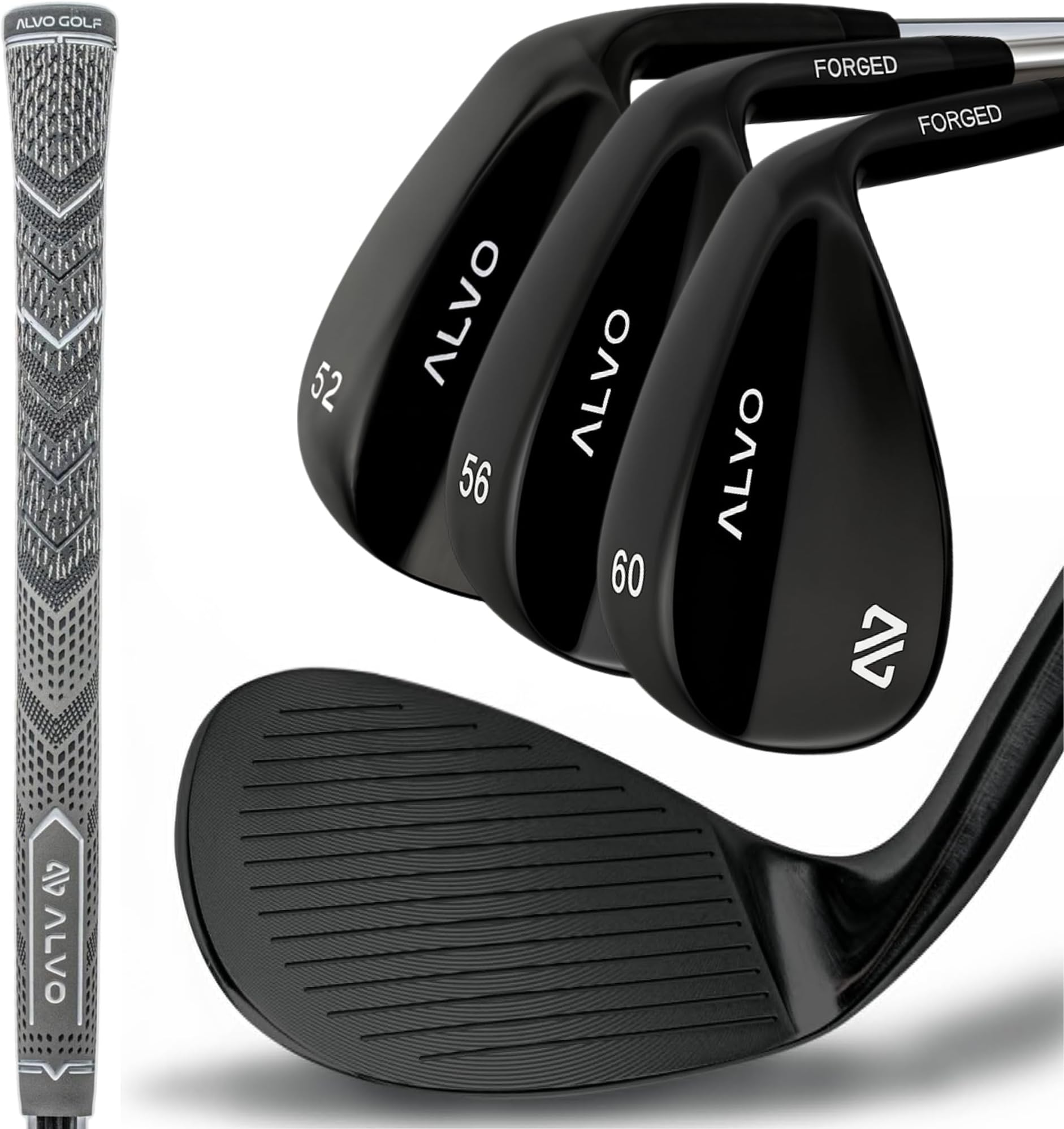 Premium Full Face Golf Wedges, Golf Wedge Set and Singles, 3 Wedges 52/56/60/70 Degree,Lob,Gap,Sand Golf Club for Men, Premium Grip, Right Hand, max Spin