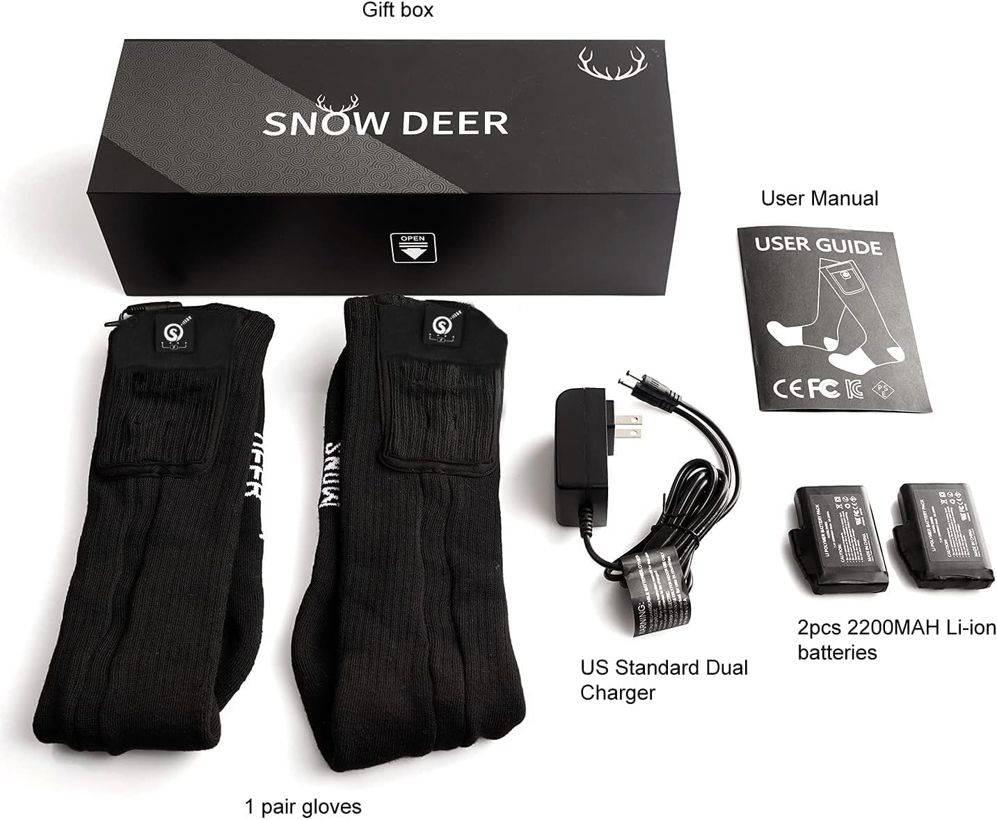 SNOW DEER Heated Socks,Electric Rechargeable Battery Heating Foot Warmer for Men Women,Winter Ski Hunting Camping Hiking Riding Motorcycle - Image 8