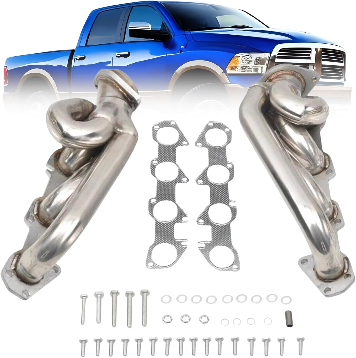 Stainless Shorty Exhaust Headers For Dodge Ram 1500 2009-2018 5.7L HEMI V8 Engines