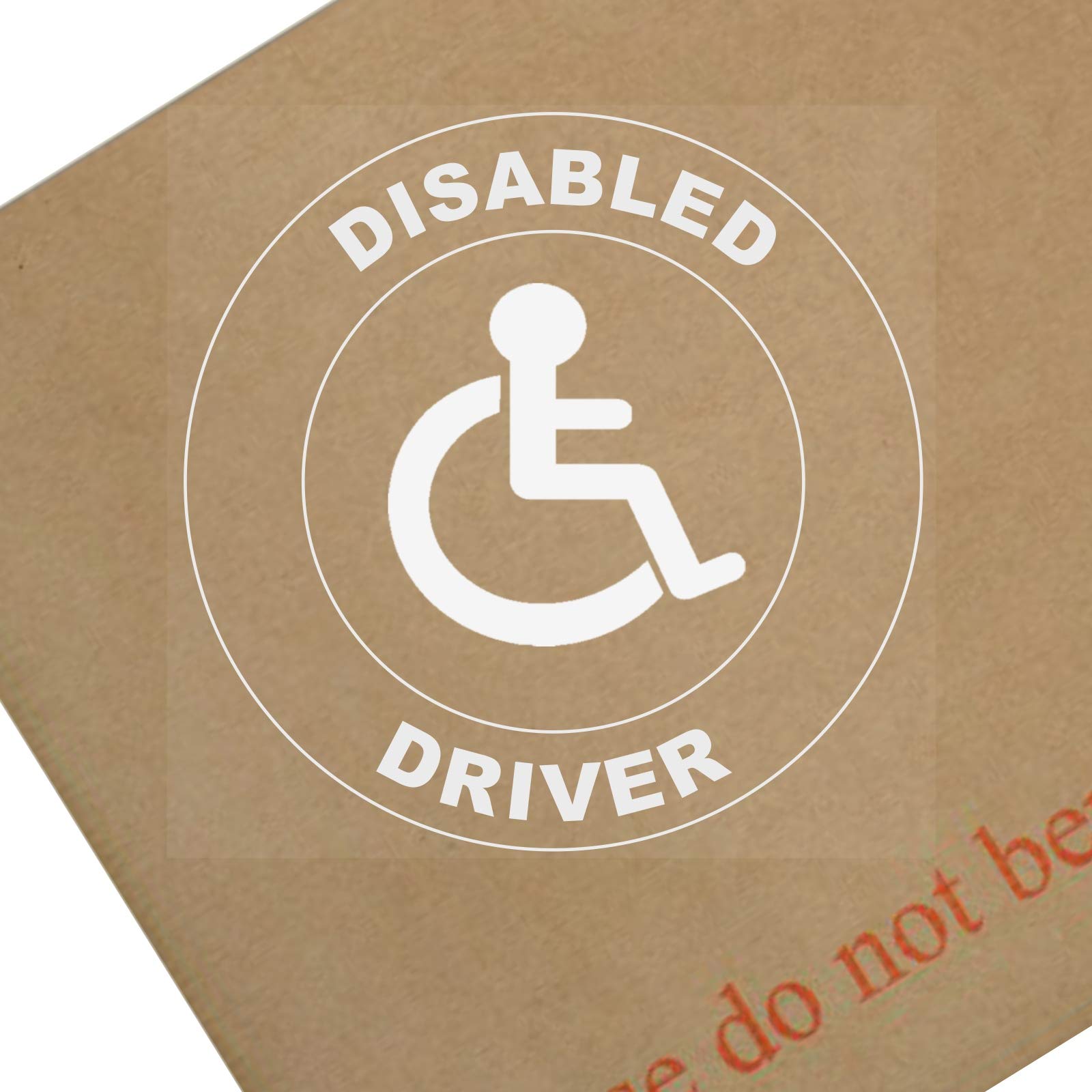 Platinum Place White Print Onto Clear Backing 1 X D35 Sticker Disabled Driver Sign Disability Window Decal Round Design Car Badge Awareness Notice Motability Drivers Wheelchair Handicap Mobility Aid Label