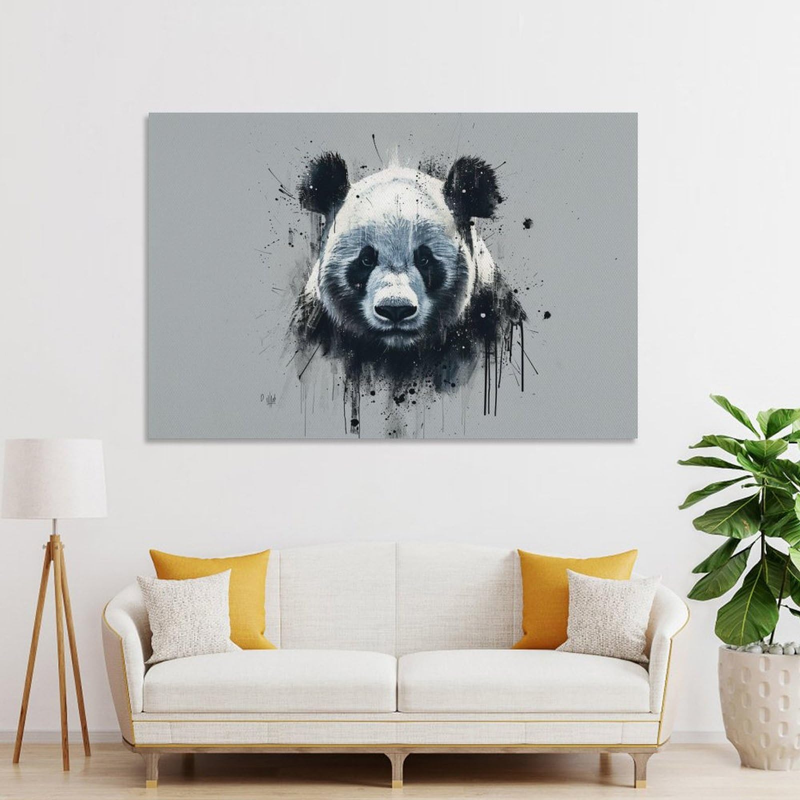 予感」｜絵画 原画 抽象画 動物画 パンダの絵 イラスト アート 予感