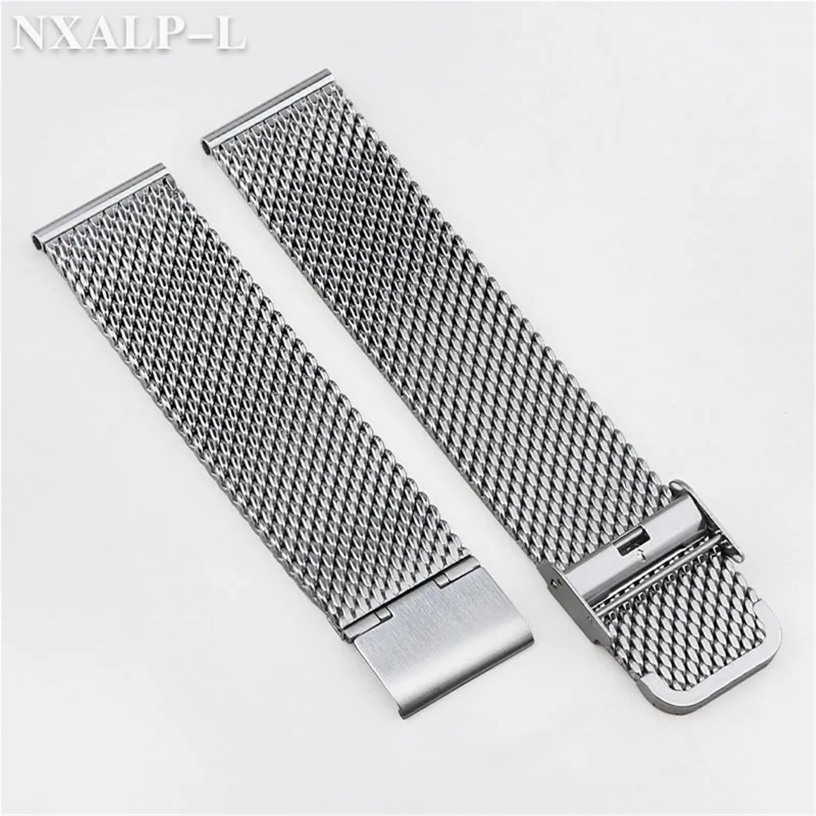 Bracelet de Montre en Acier Inoxydable, Boucle en Maille milanaise, 18mm, 20mm, 22mm, 24mm, 3mm d'épaisseur, 1.0