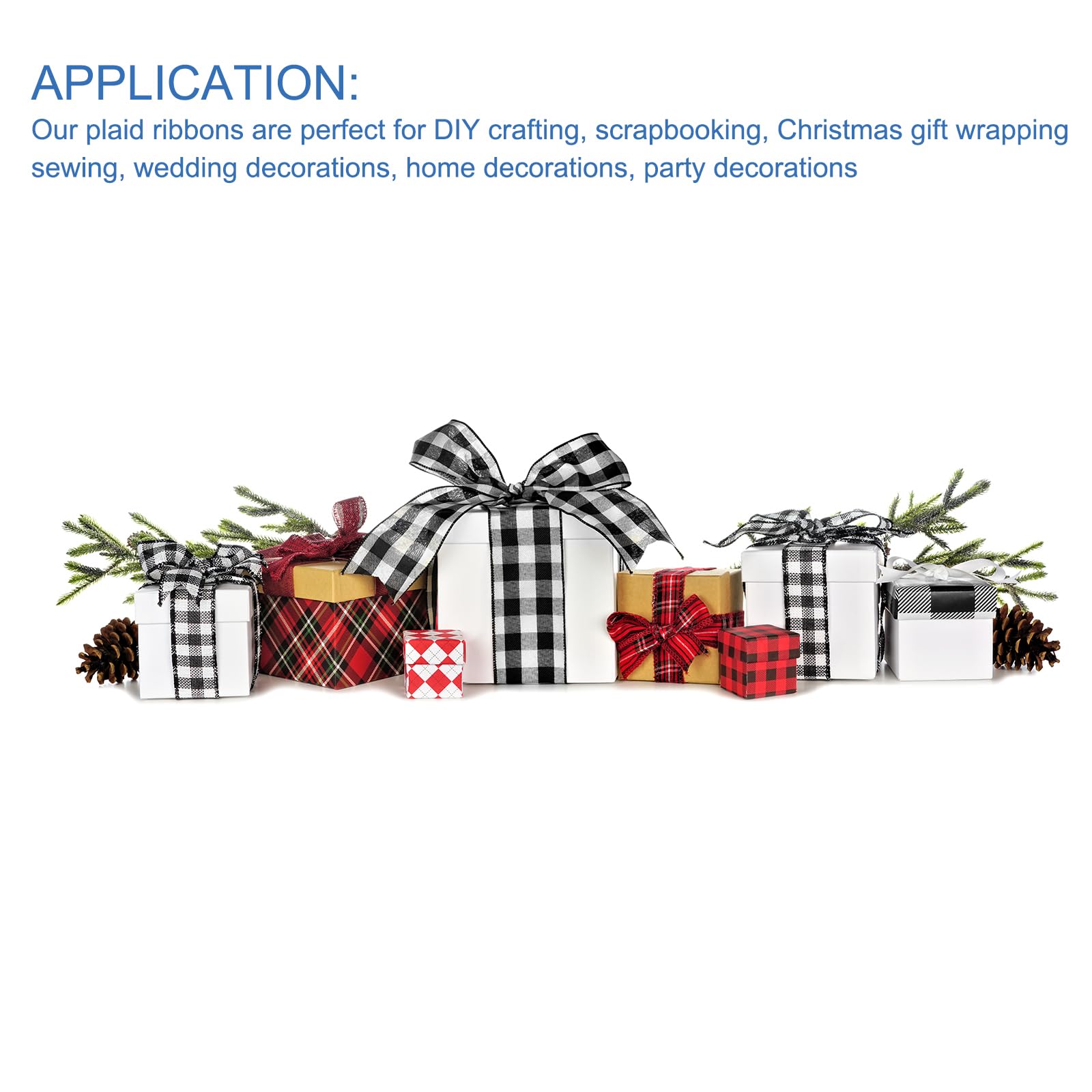 DMiotech 1.6 Inch 10 Yards Gingham Ribbon - Image 2