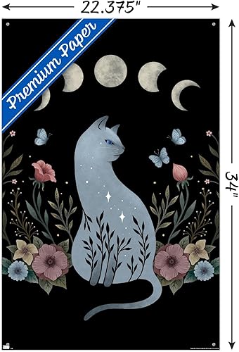 Miniatura 3 de Trends International Dibujo episódico - Póster de pared de gato en la colina, 22.37 x 34.00 pulgadas, paquete de póster premium y alfiler