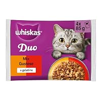 WHISKAS DUO Cibo Umido in Gelatina per Gatti Adulti 4x85g Mix Gustoso