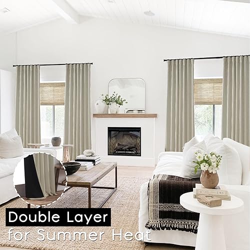 Miniatura 161 de PANELSBURG Cortina de techo para cortinas de 102 pulgadas de largo, cortina de piso a techo, cortinas opacas plisadas para dormitorio, sala